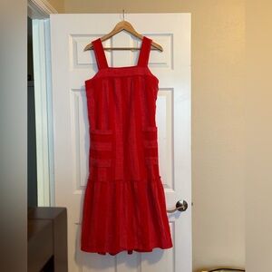 Anthropology Maeve Red Sleeveless Dress